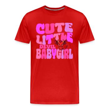 Babygirl - mignon petit diable de bébé - T-shirt bio Premium Homme - rouge - Devant - Damien (186cm)