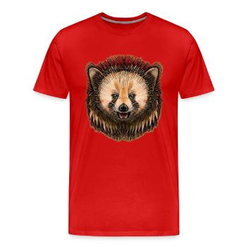 Redd der Foxx von Jon Ball - Männer Premium Bio T-Shirt - Rot - Vorne - Damien (186cm)