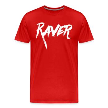 RAVER Rave/Party/Club/Festival Cadeau - T-shirt bio Premium Homme - rouge - Devant - Damien (186cm)