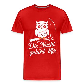 Nachteule Eule Eulen Vogel - Männer Premium Bio T-Shirt - Rot - Vorne - Damien (186cm)