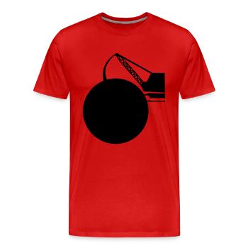 chantier - T-shirt bio Premium Homme - rouge - Devant - Damien (186cm)