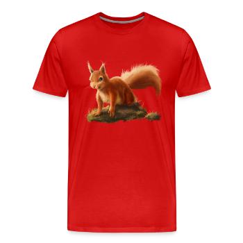 Kleines Eichhörnchen - Männer Premium Bio T-Shirt - Rot - Vorne - Damien (186cm)