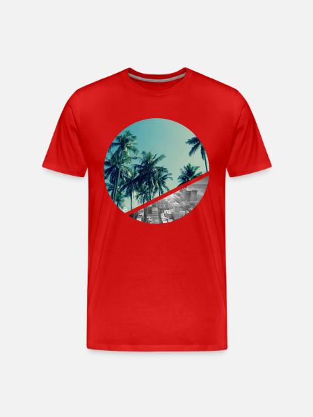Beach and city - Men's Premium Organic T-Shirt - red