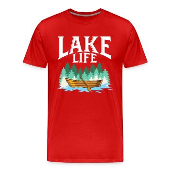 LA VIE DU LAC - T-shirt bio Premium Homme - rouge - Devant - Damien (186cm)