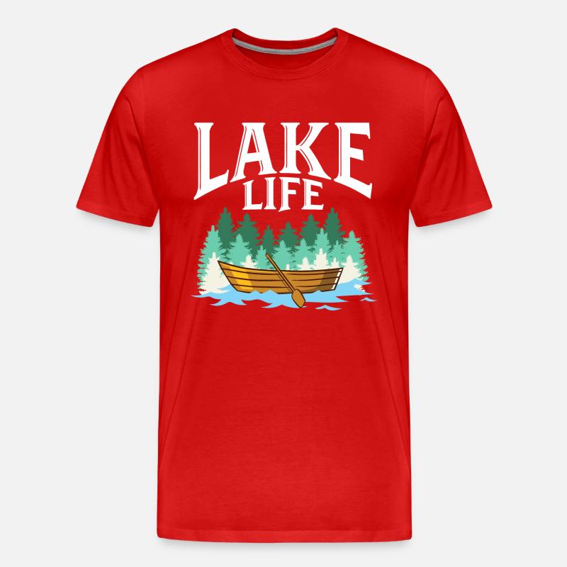 LAKE LIFE - Männer Premium Bio T-Shirt - Rot