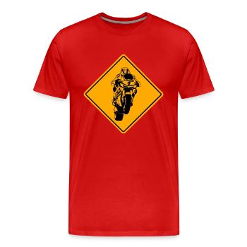 Superbike Road Sign - Männer Premium Bio T-Shirt - Rot - Vorne - Damien (186cm)