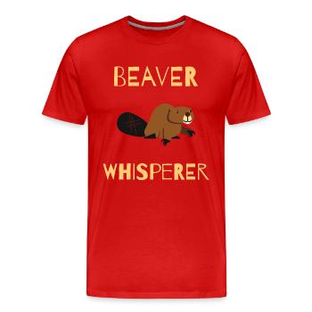 BEAVER: Beaver Whisperer - Männer Premium Bio T-Shirt - Rot - Vorne - Damien (186cm)