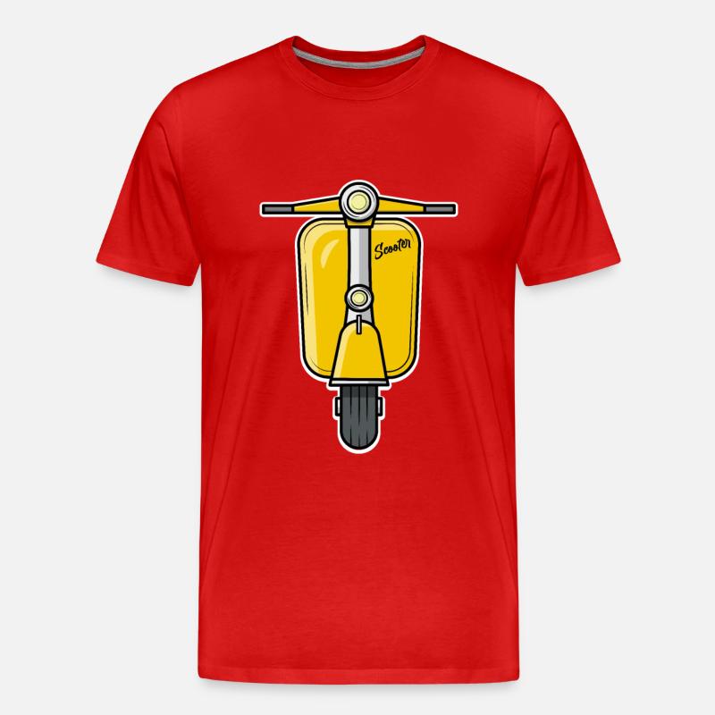 Scooter Motorroller Roller gelb - Männer Premium Bio T-Shirt - Rot
