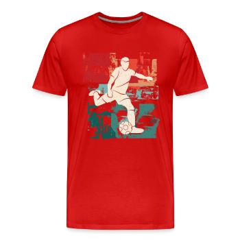 Football Player Vintage Football Player Footballer - Men's Premium Organic T-Shirt - red - Front - Damien (186cm)