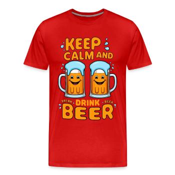 Lustige Bierkrüge - Männer Premium Bio T-Shirt - Rot - Vorne - Damien (186cm)