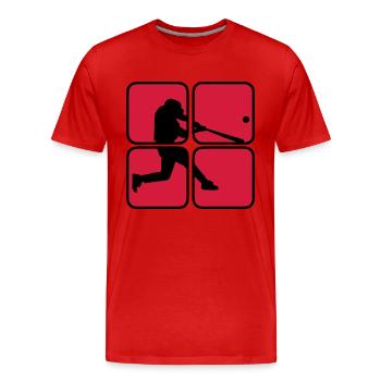 Baseball 2 - Männer Premium Bio T-Shirt - Rot - Vorne - Damien (186cm)