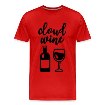 Cloud Vin Verre de vin Bouteille de vin Amateurs de vin - T-shirt bio Premium Homme - rouge - Devant - Damien (186cm)