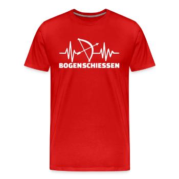 Bogenschießen - Männer Premium Bio T-Shirt - Rot - Vorne - Damien (186cm)