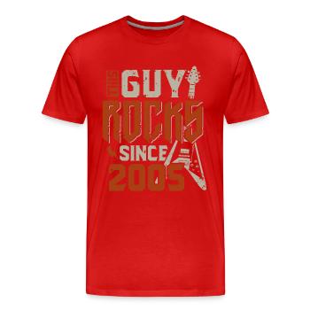 This guy has been rocking since 2005 vintage birthday - Men's Premium Organic T-Shirt - red - Front - Damien (186cm)