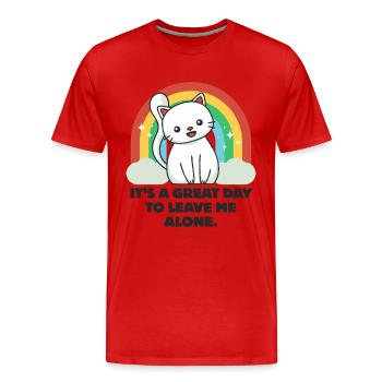 C’est un grand jour pour me laisser tranquille - T-shirt bio Premium Homme - rouge - Devant - Damien (186cm)