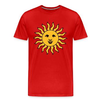 sonne sonnenstrahlen sommer freundlich - Männer Premium Bio T-Shirt - Rot - Vorne - Damien (186cm)