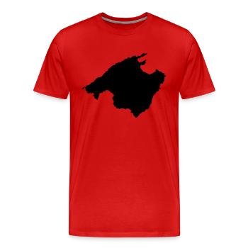 Mallorca (Umriss / Silhouette) - Männer Premium Bio T-Shirt - Rot - Vorne - Damien (186cm)