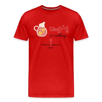 Mallorca Sangria is calling - Männer Premium Bio T-Shirt - Rot - Vorne - Damien (186cm)