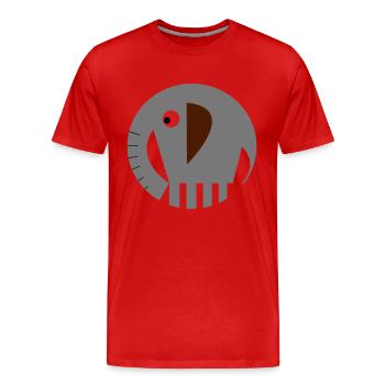 Elephant Circle - Männer Premium Bio T-Shirt - Rot - Vorne - Damien (186cm)
