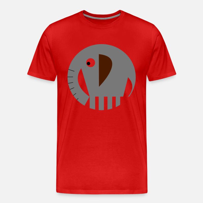 Elephant Circle - Männer Premium Bio T-Shirt - Rot