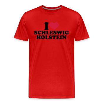 Schleswig Holstein - Männer Premium Bio T-Shirt - Rot - Vorne - Damien (186cm)