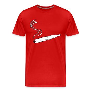 kiffen joint design - Männer Premium Bio T-Shirt - Rot - Vorne - Damien (186cm)