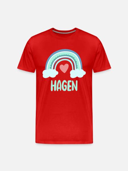 Hagen navn Rainbow Baby - Herre Premium T-shirt økologisk - rød