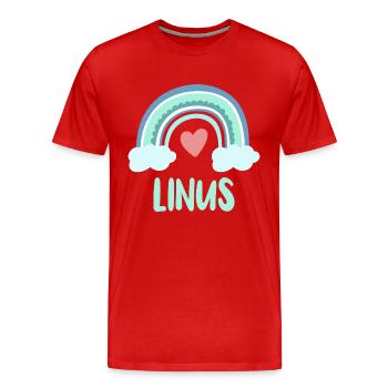 Nom Linus Rainbow Baby - T-shirt bio Premium Homme - rouge - Devant - Damien (186cm)