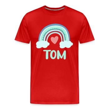 Tom Nom Rainbow Baby - T-shirt bio Premium Homme - rouge - Devant - Damien (186cm)