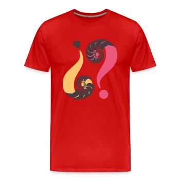 Infinite enigma. 05 P3 - Men's Premium Organic T-Shirt - red - Front - Damien (186cm)