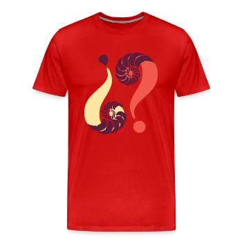 Infinite enigma. 03 Kiribila - Men's Premium Organic T-Shirt - red - Front - Damien (186cm)