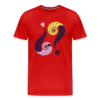 Infinite enigma. 13 Purple & Pistachio - Men's Premium Organic T-Shirt - red - Front - Damien (186cm)
