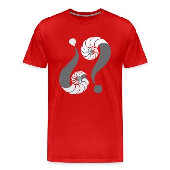 Infinite enigma. 08 Grey - Men's Premium Organic T-Shirt - red - Front - Damien (186cm)