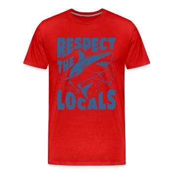 Respect The Locals Hai Meeresschutz - Männer Premium Bio T-Shirt - Rot - Vorne - Damien (186cm)