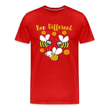 Bee différent - T-shirt bio Premium Homme - rouge - Devant - Damien (186cm)