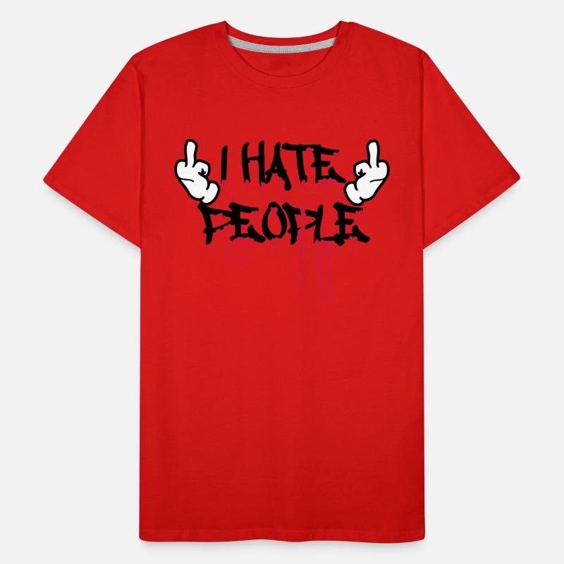 cool i hate people text graffiti spray tropfen blu Männer Premium Bio T-Shirt