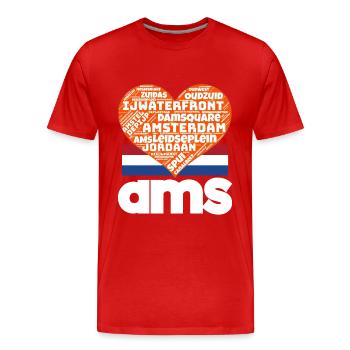 Amsterdam - Männer Premium Bio T-Shirt - Rot - Vorne - Damien (186cm)