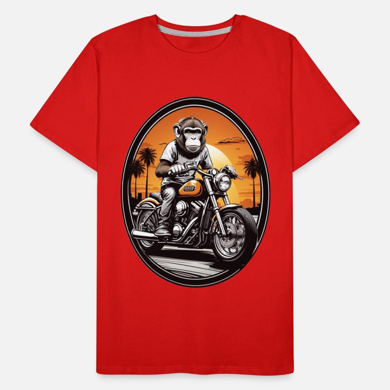 Monkey on motorcycle Men's Premium Organic T-Shirt