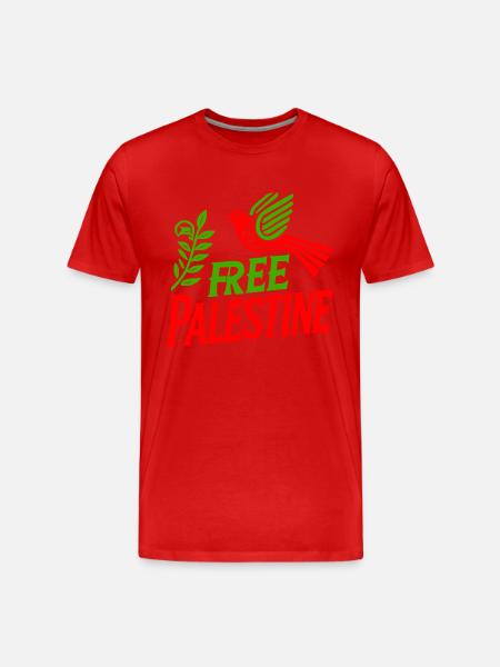 Free palestine - Männer Premium Bio T-Shirt - Rot