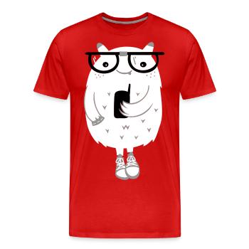 Monstre - T-shirt bio Premium Homme - rouge - Devant - Damien (186cm)