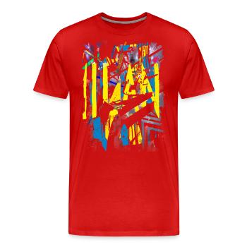 Abstract Vintage - Men's Premium Organic T-Shirt - red - Front - Damien (186cm)