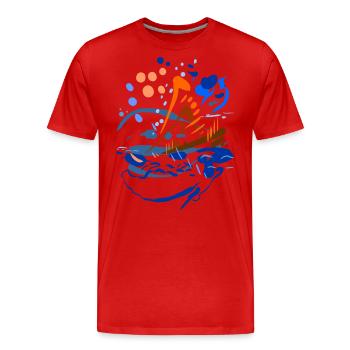 Abstrakt - Männer Premium Bio T-Shirt - Rot - Vorne - Damien (186cm)
