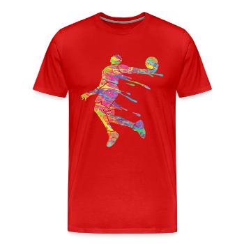 Basketteur Coloré Paint Slam Dunk Sports - T-shirt bio Premium Homme - rouge - Devant - Damien (186cm)