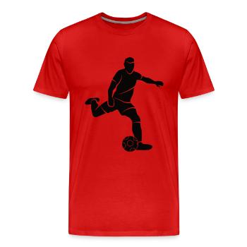 Football Silhouette Football Player Footballer - Men's Premium Organic T-Shirt - red - Front - Damien (186cm)