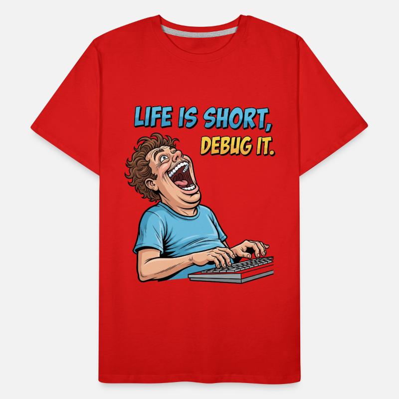 Debug Your Life: Witziges IT Programmierer Shirt Männer Premium Bio T-Shirt