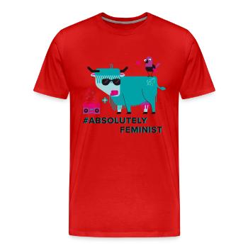 Absolutely Feminist (m) - Männer Premium Bio T-Shirt - Rot - Vorne - Damien (186cm)