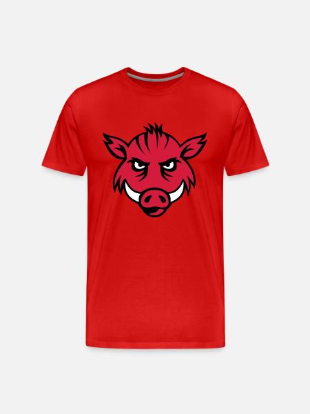 boar face 3c - Men's Premium Organic T-Shirt - red