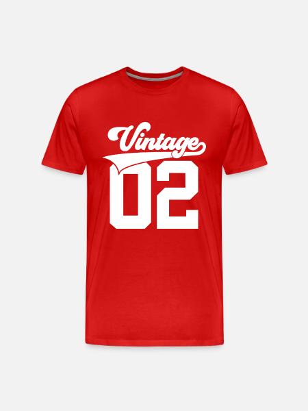24E ANNIVERSAIRE MILLÉSIME 2002 - T-shirt bio Premium Homme - rouge
