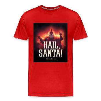 Hail, Santa! - Men's Premium Organic T-Shirt - red - Front - Damien (186cm)