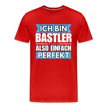 Einfach ein Perfekter Bastler - Männer Premium Bio T-Shirt - Rot - Vorne - Damien (186cm)